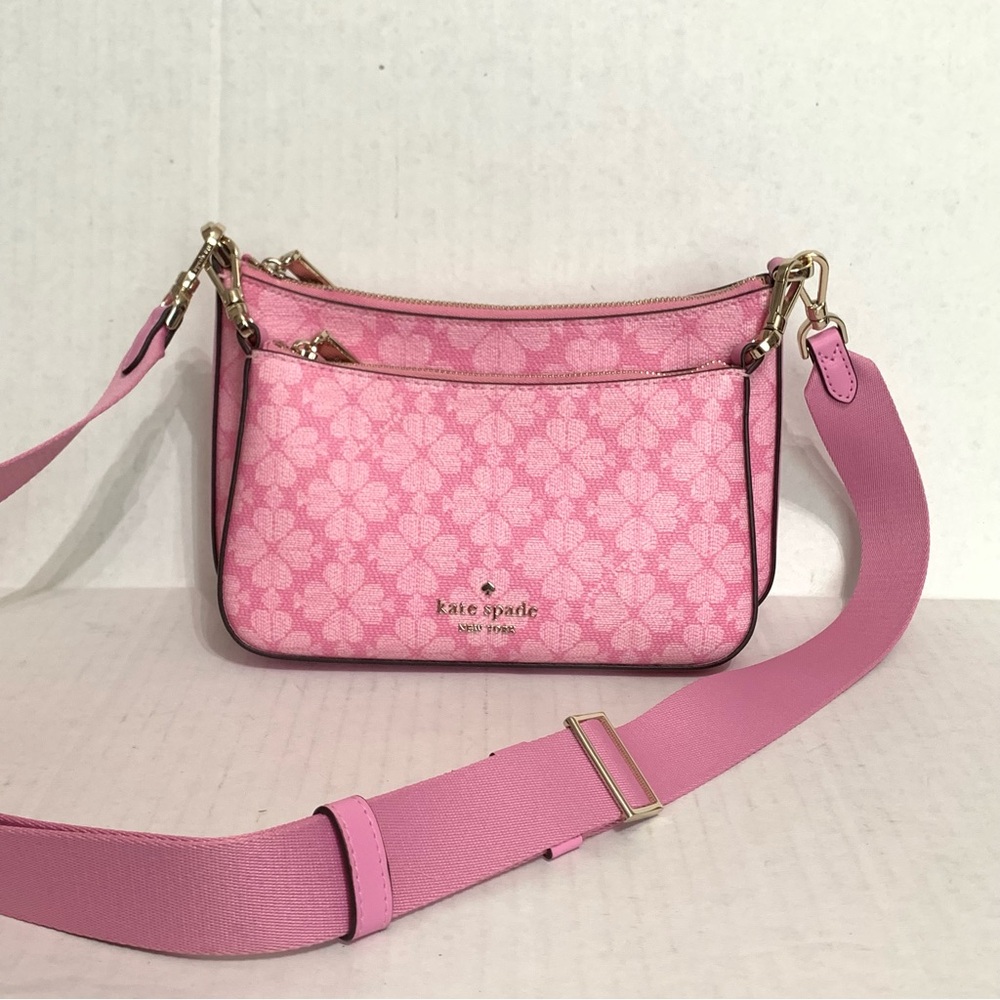 Kate Spade Duet Spade Flower Small Crossbody Parisian Rose Multi EUC